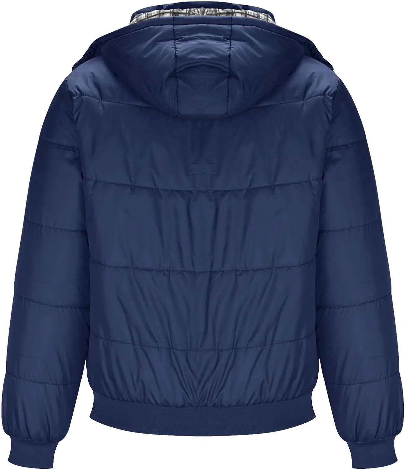 Mens Hooded Down Jacket Winter Zip Up Thicken Quilted Outerwear Plus Size Solid Color Soft Comfy Casual Puffer Coat