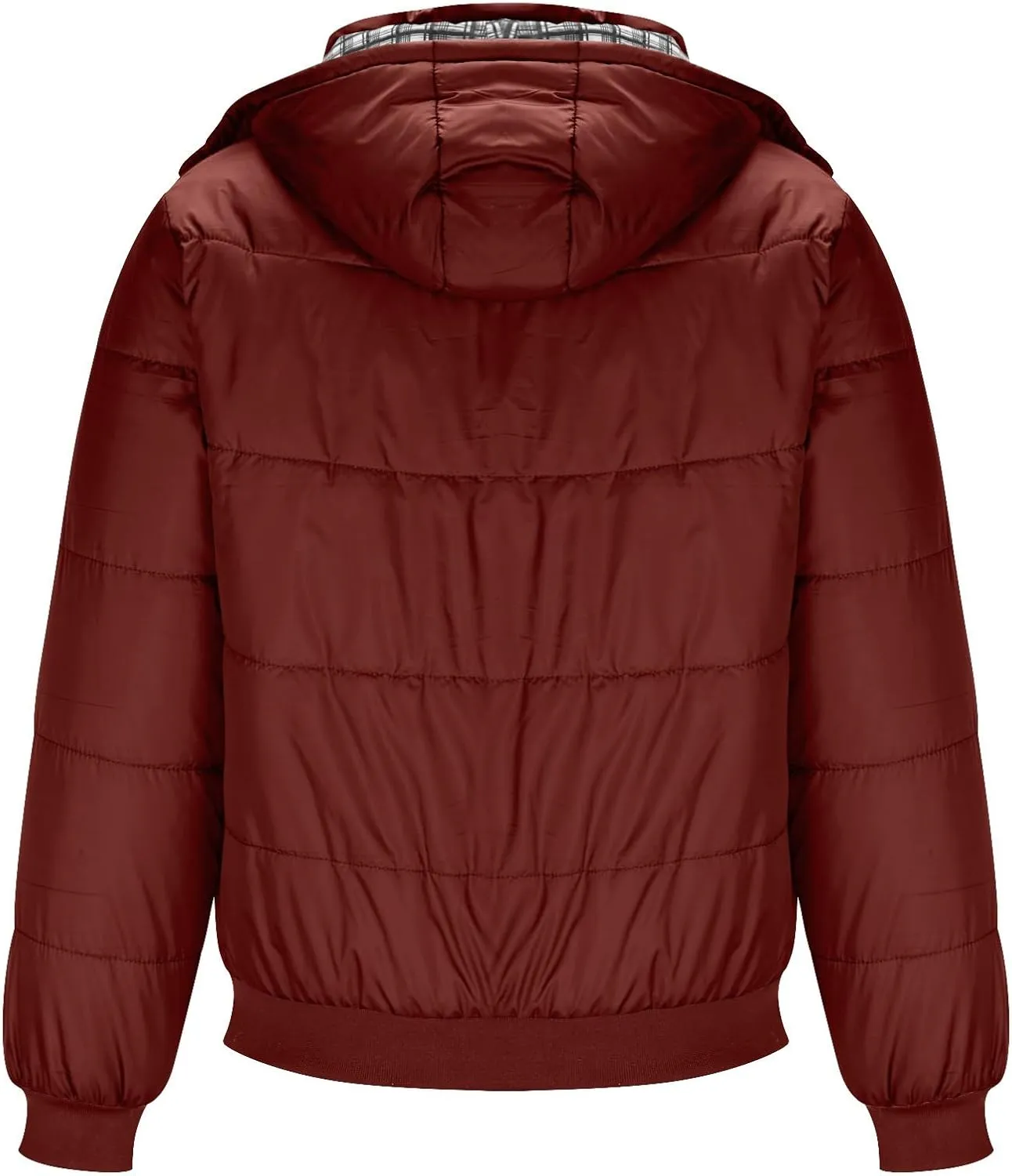 Mens Hooded Down Jacket Winter Zip Up Thicken Quilted Outerwear Plus Size Solid Color Soft Comfy Casual Puffer Coat