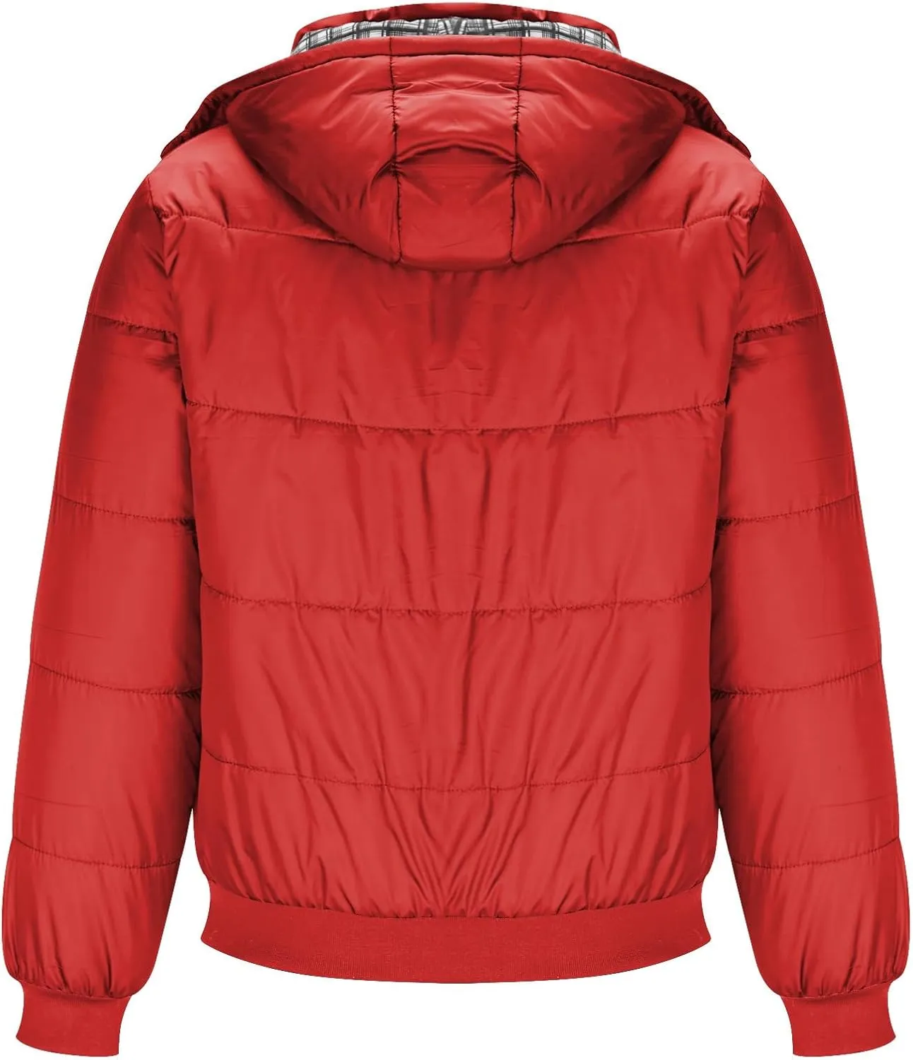 Mens Hooded Down Jacket Winter Zip Up Thicken Quilted Outerwear Plus Size Solid Color Soft Comfy Casual Puffer Coat