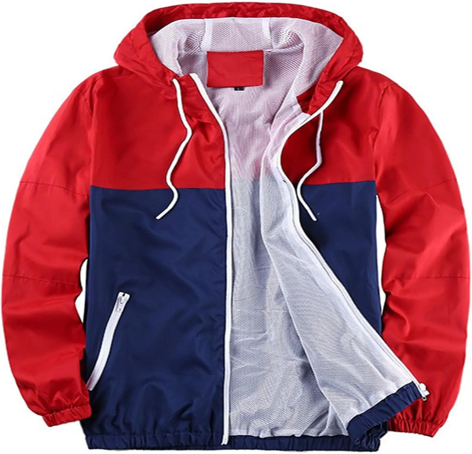 Mens Retro 90s Windbreaker Jackets Lightweight Casual Breathable Softshell Jacket for Outdoor Athletic Cycling