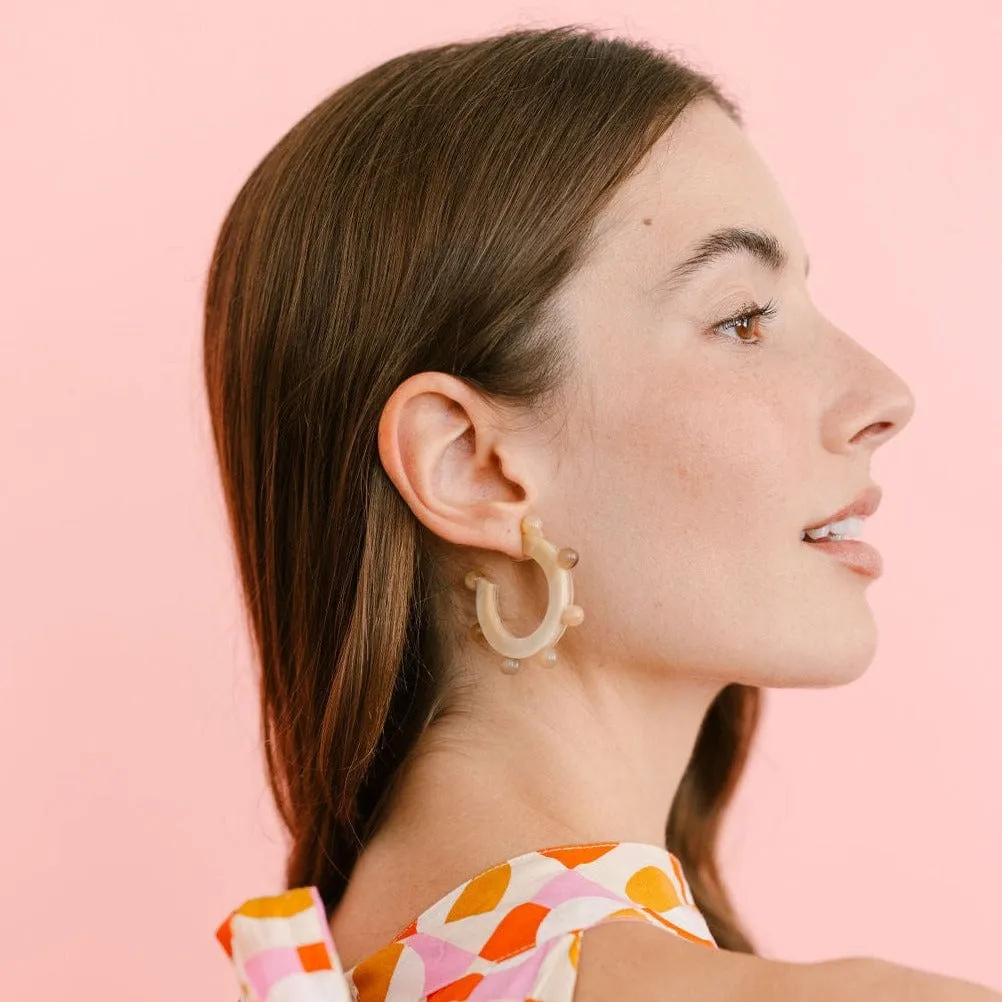 Natural Bead Hoops