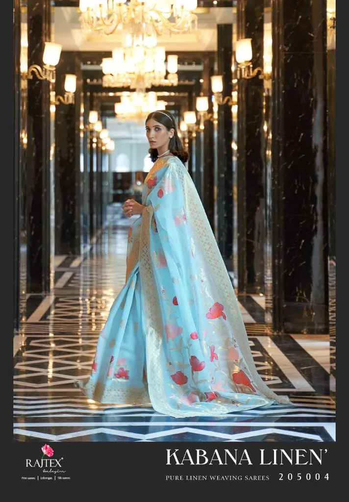 Party Wear RajTex Kabana Pure Linen Saree