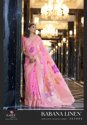 Party Wear RajTex Kabana Pure Linen Saree