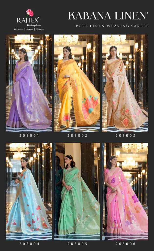 Party Wear RajTex Kabana Pure Linen Saree