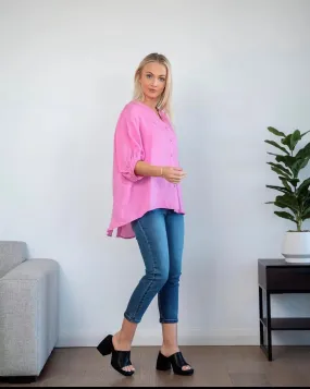 PLAIN LINNEN BISHOP BLOUSE