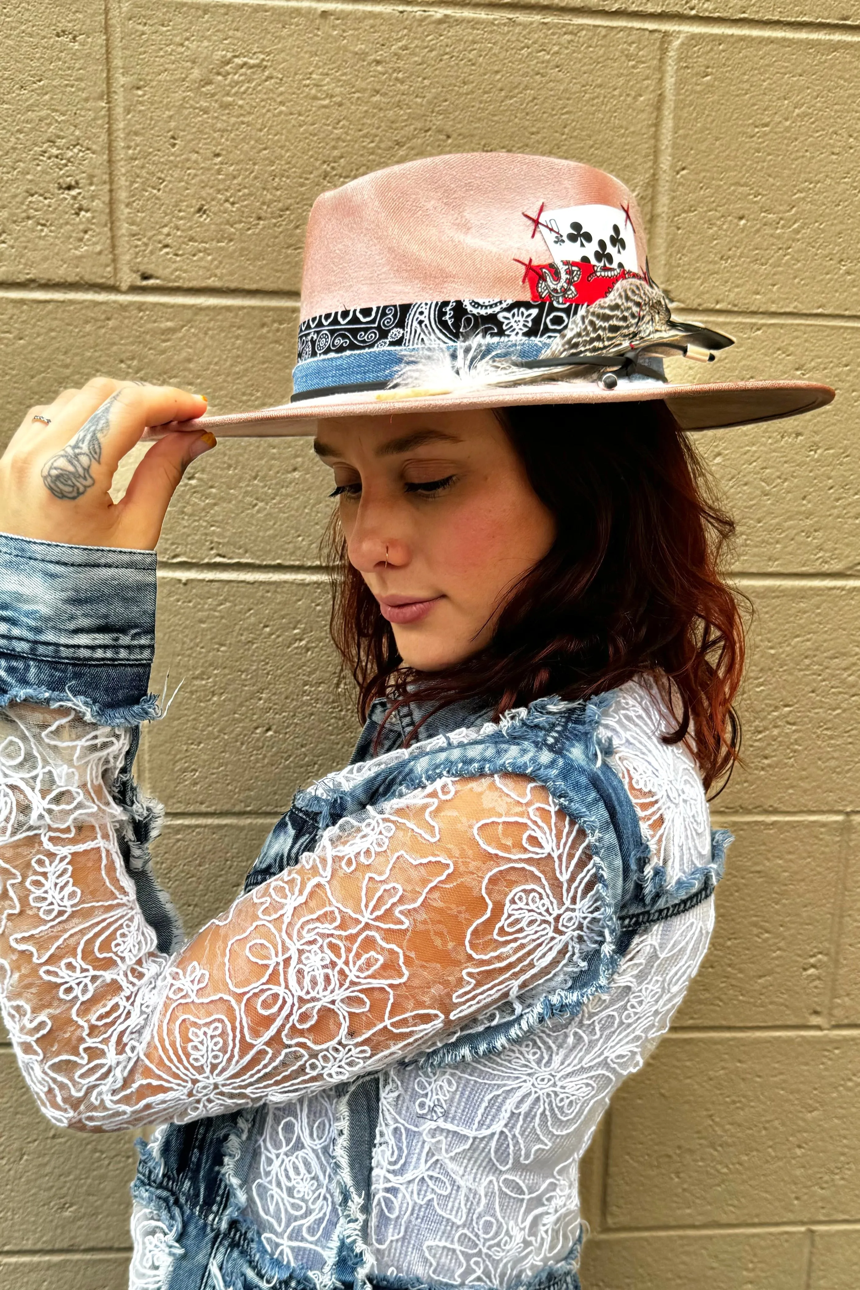 Sale - Snow White Long Denim Duster with White Mesh