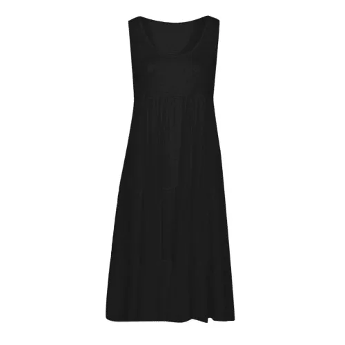 Sleeveless U-Neck Loose Sundress
