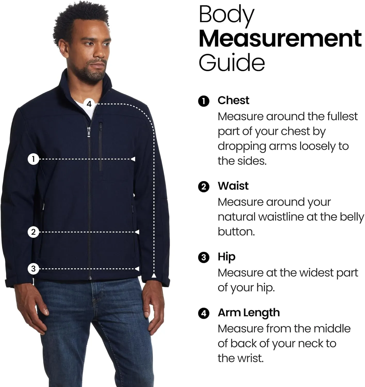 Weatherproof Midweight Soft Shell Jackets for Men - Men’s Water Resistant Windbreaker with Stand Collar (S-3XL)