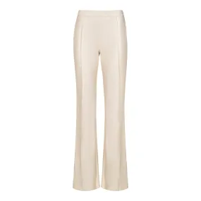 Wide Leg Soft Faux Leather Pant - Bone