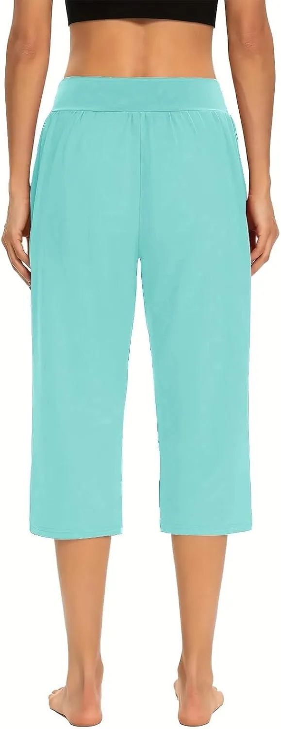 Women's Capri Yoga Pants 2025 Spring Summer Soft Workout Sweatpants Causal Lounge Pants with Pockets
