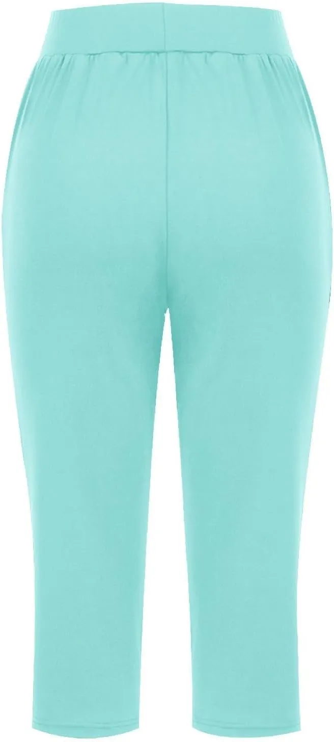 Women's Capri Yoga Pants 2025 Spring Summer Soft Workout Sweatpants Causal Lounge Pants with Pockets