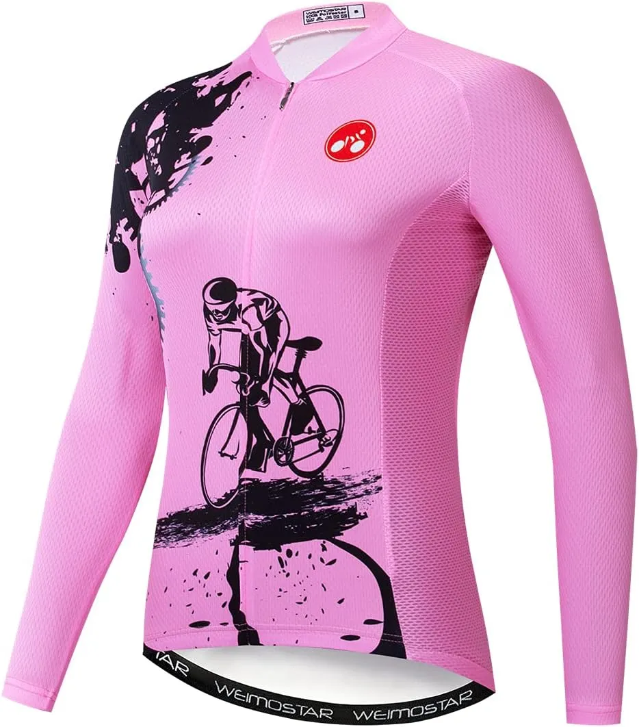 Women's Cycling Jersey Long Sleeve Mountain Bike Clothes Female Bike Jackets Breathable Windproof