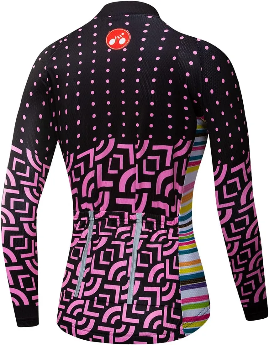 Women's Cycling Jersey Long Sleeve Mountain Bike Clothes Female Bike Jackets Breathable Windproof