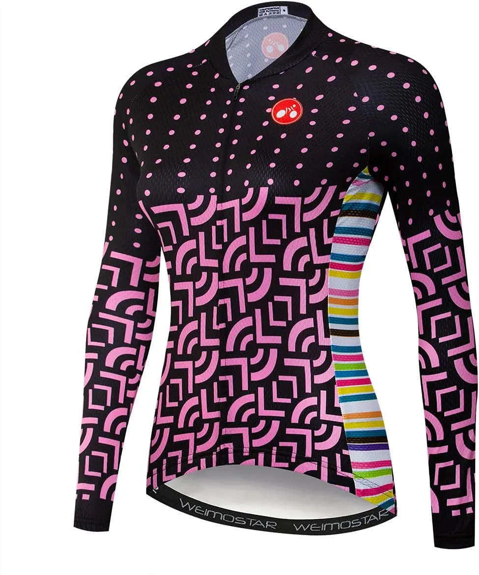 Women's Cycling Jersey Long Sleeve Mountain Bike Clothes Female Bike Jackets Breathable Windproof