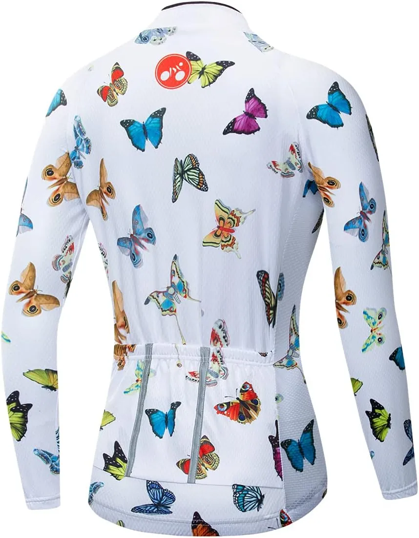 Women's Cycling Jersey Long Sleeve Mountain Bike Clothes Female Bike Jackets Breathable Windproof