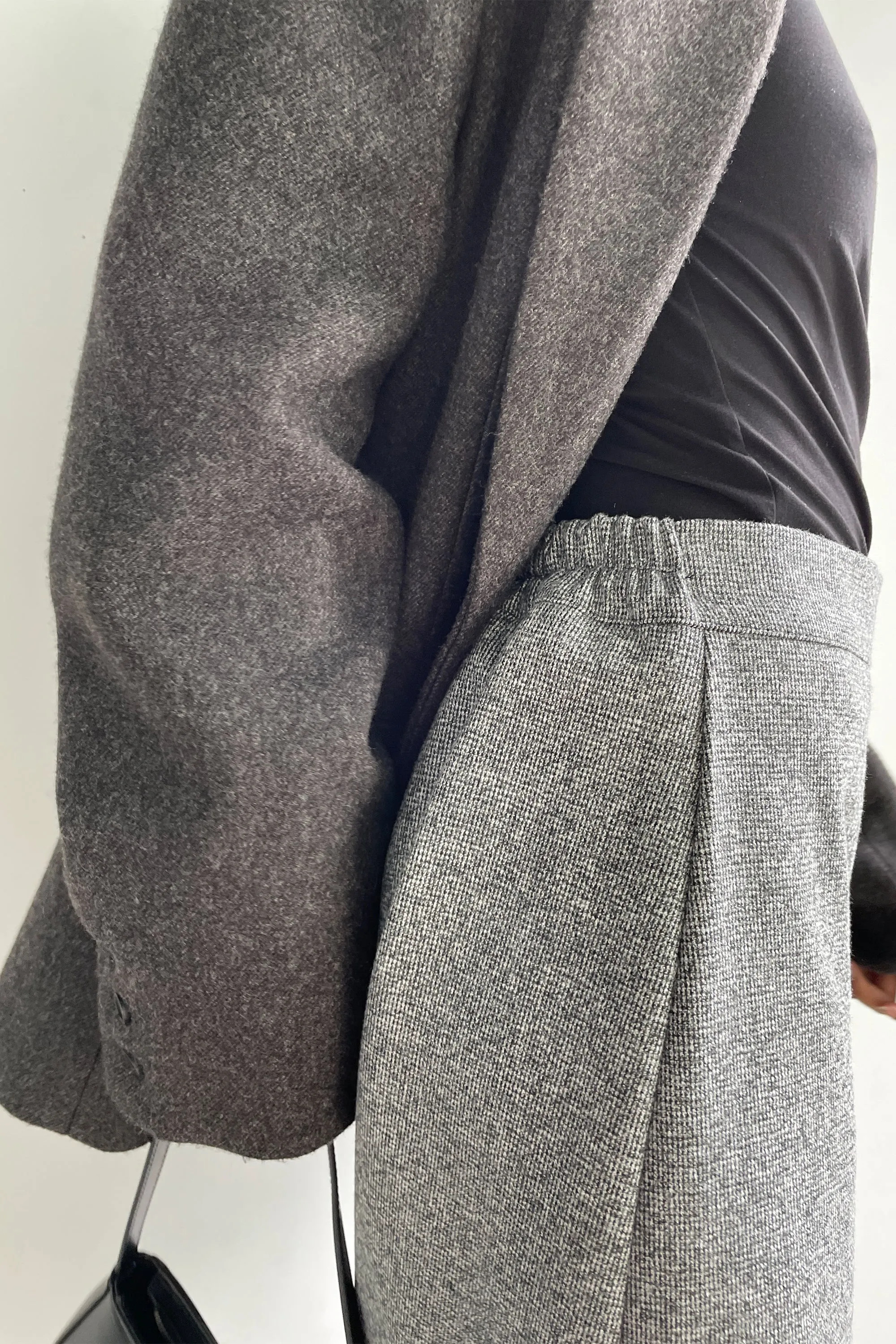 WOOL BLEND MIDI SKIRT