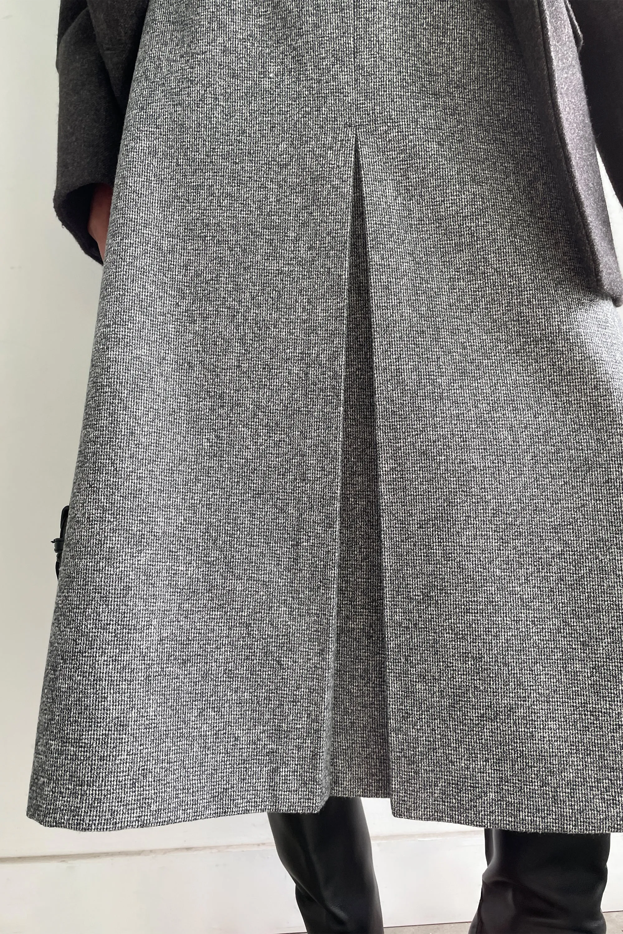 WOOL BLEND MIDI SKIRT
